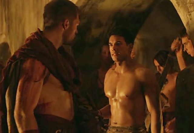Still of Liam McIntyre and Francis Mossman in Spartacus: Vengeance (2012).