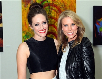 Carly Chaikin and Cheryl Hines at the opening of 