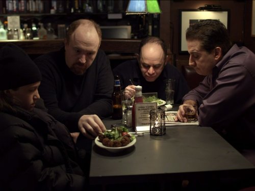 Still of Todd Barry, Louis C.K., Nick Di Paolo and Lisa Emery in Louie (2010)