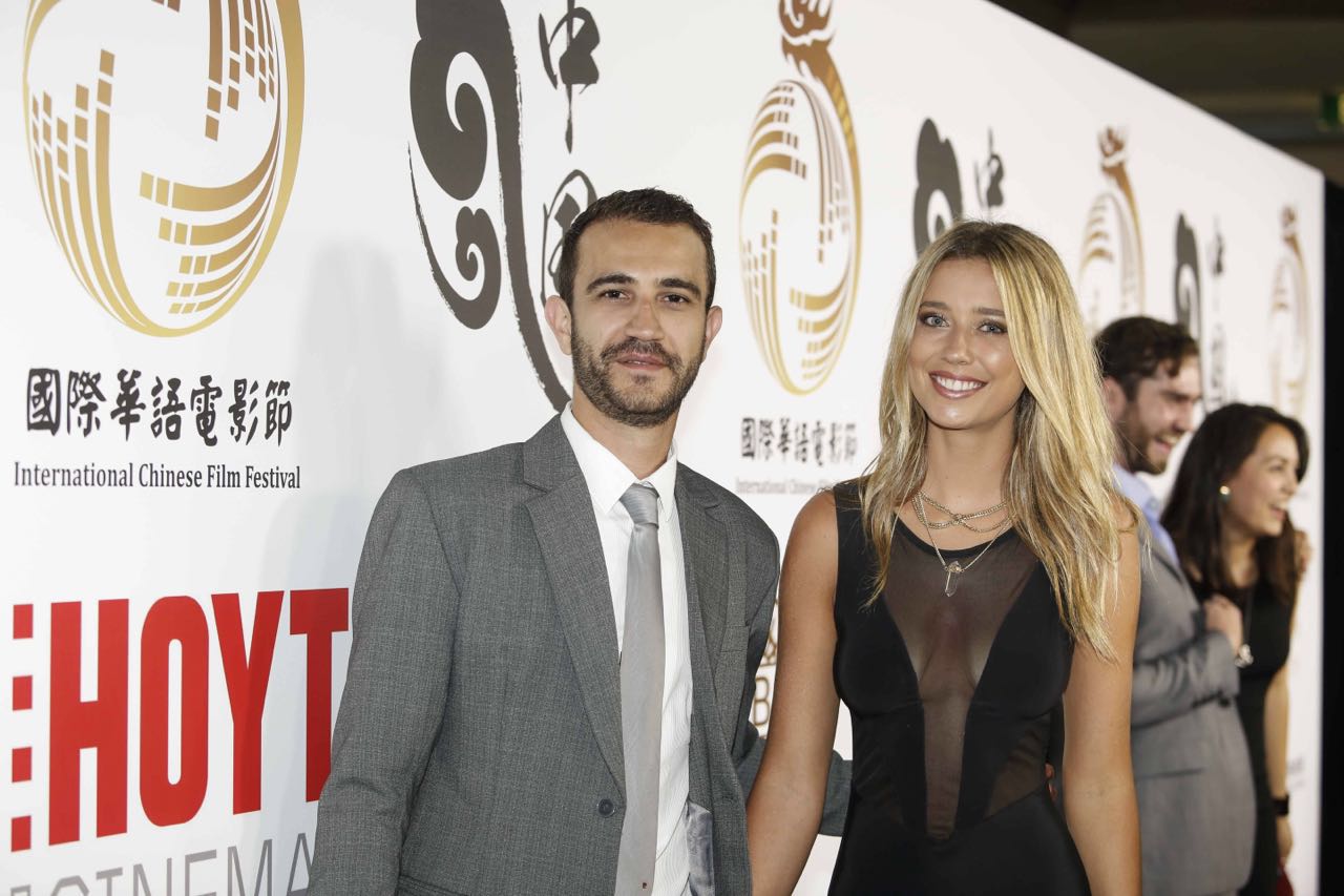 Filmmaker Matt de Casnaove and actress Caitlyn Paterson, red carpet at Fox Studios Australia