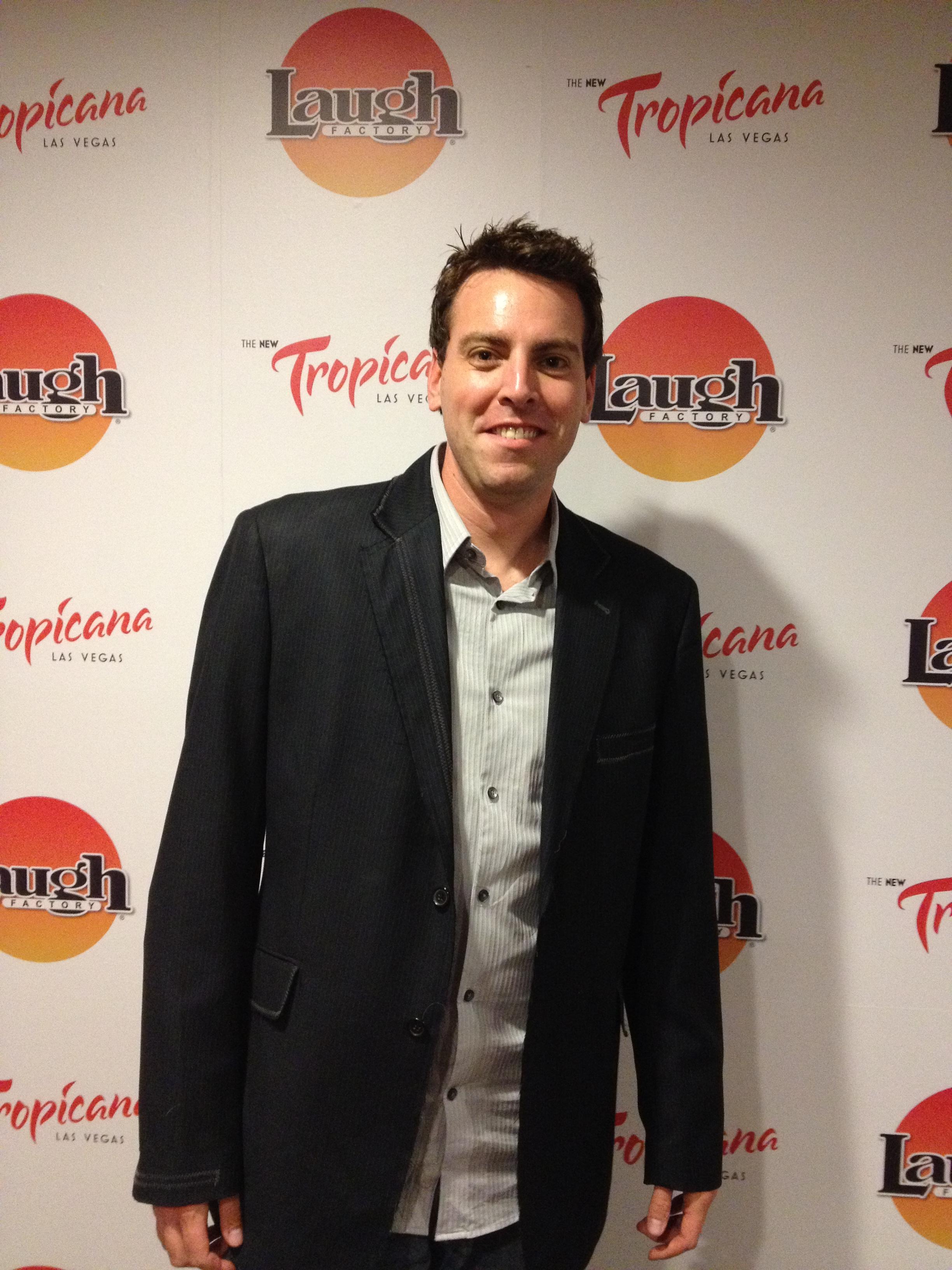 Tony Sandrew walking the red carpet before his performance at The Laugh Factory