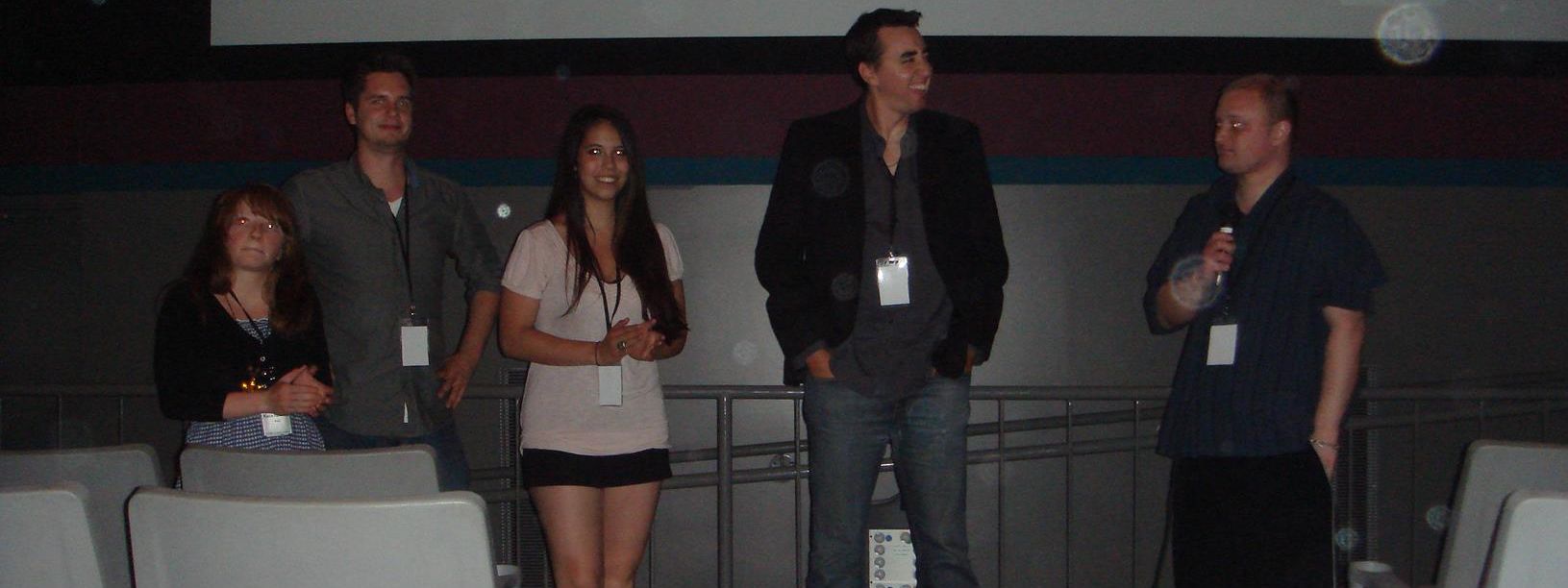Kasia Gabinska, Luke Bramley, Gigi Saul Guerrero, Brad Crowe and Jeremy Heynen at the Q&A for the Dark & Comic Shorts Showcase at Off - Okanagan film festival 2011.
