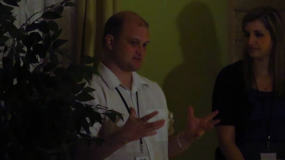 Festival Director, Jeremy Heynen gives a speech at Off - Okanagan Film Festival 2011's Friday Night Filmmakers Gathering.