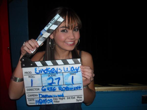 Celeste on the set of 