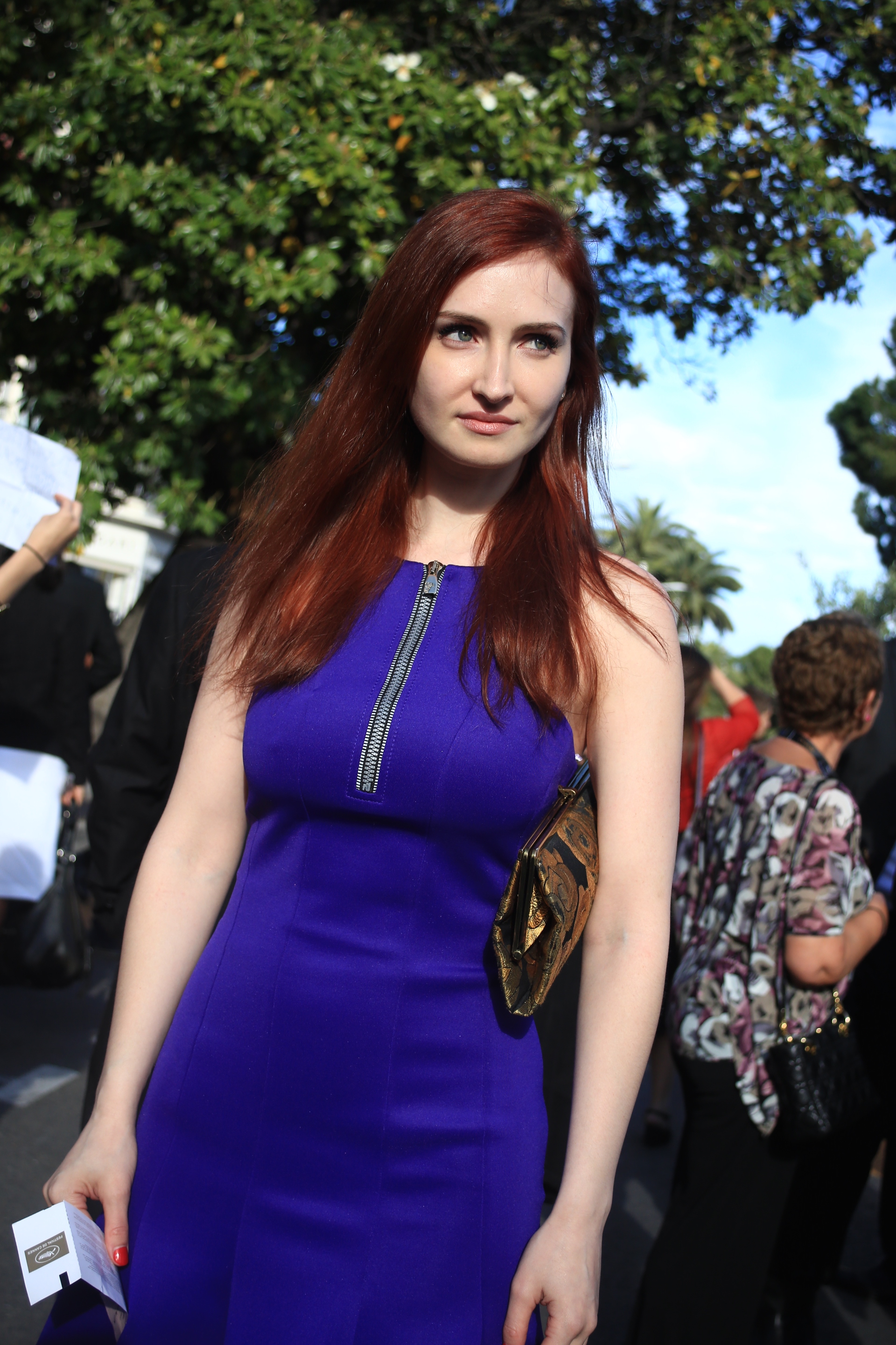 On the red carpet for the premiere of Woody Allen's The Irrational Man at the Cannes Film Festival.