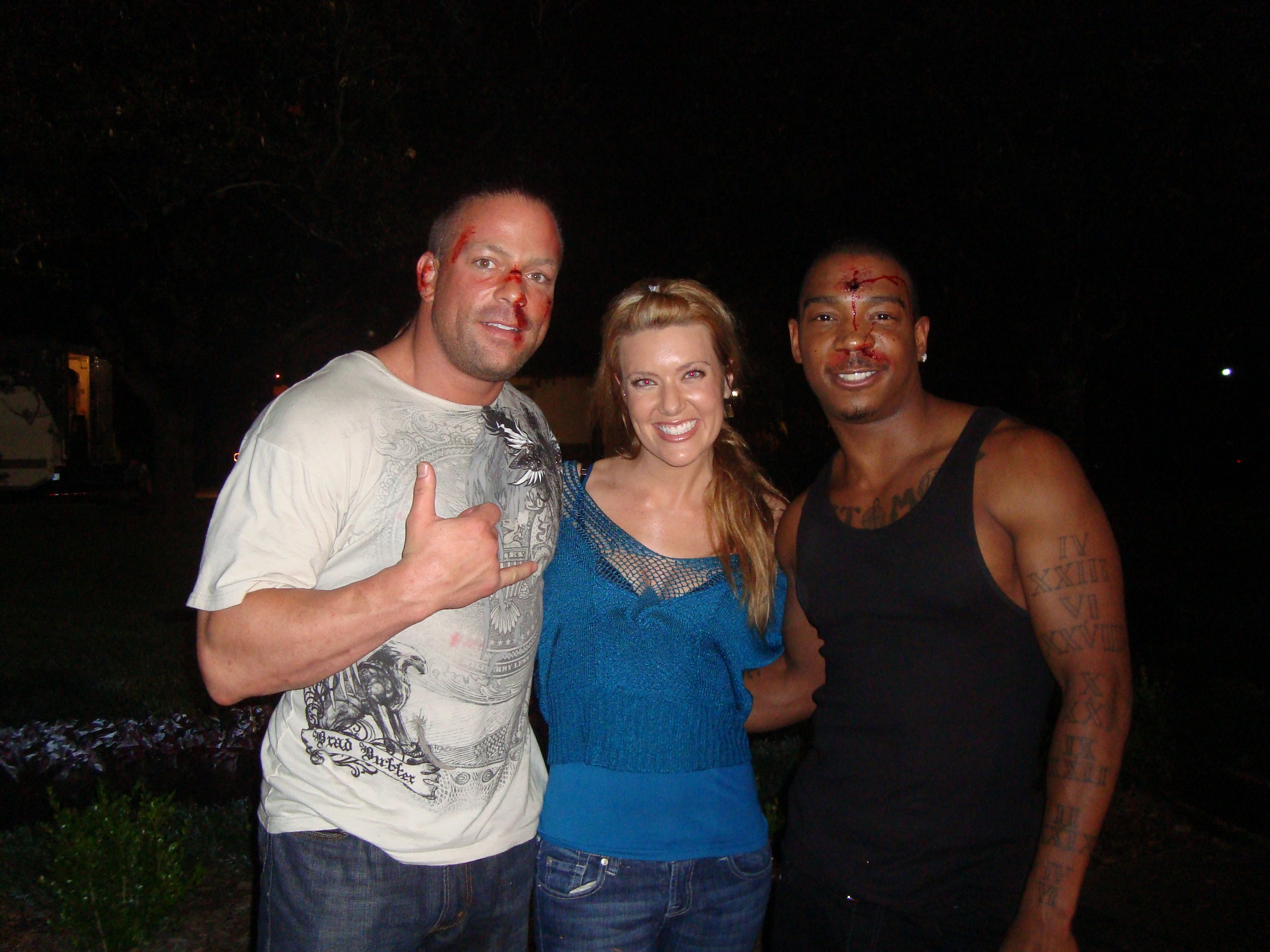 Cherie Thibodeaux, Ja Rule, and Ron Van Dam on the set of 