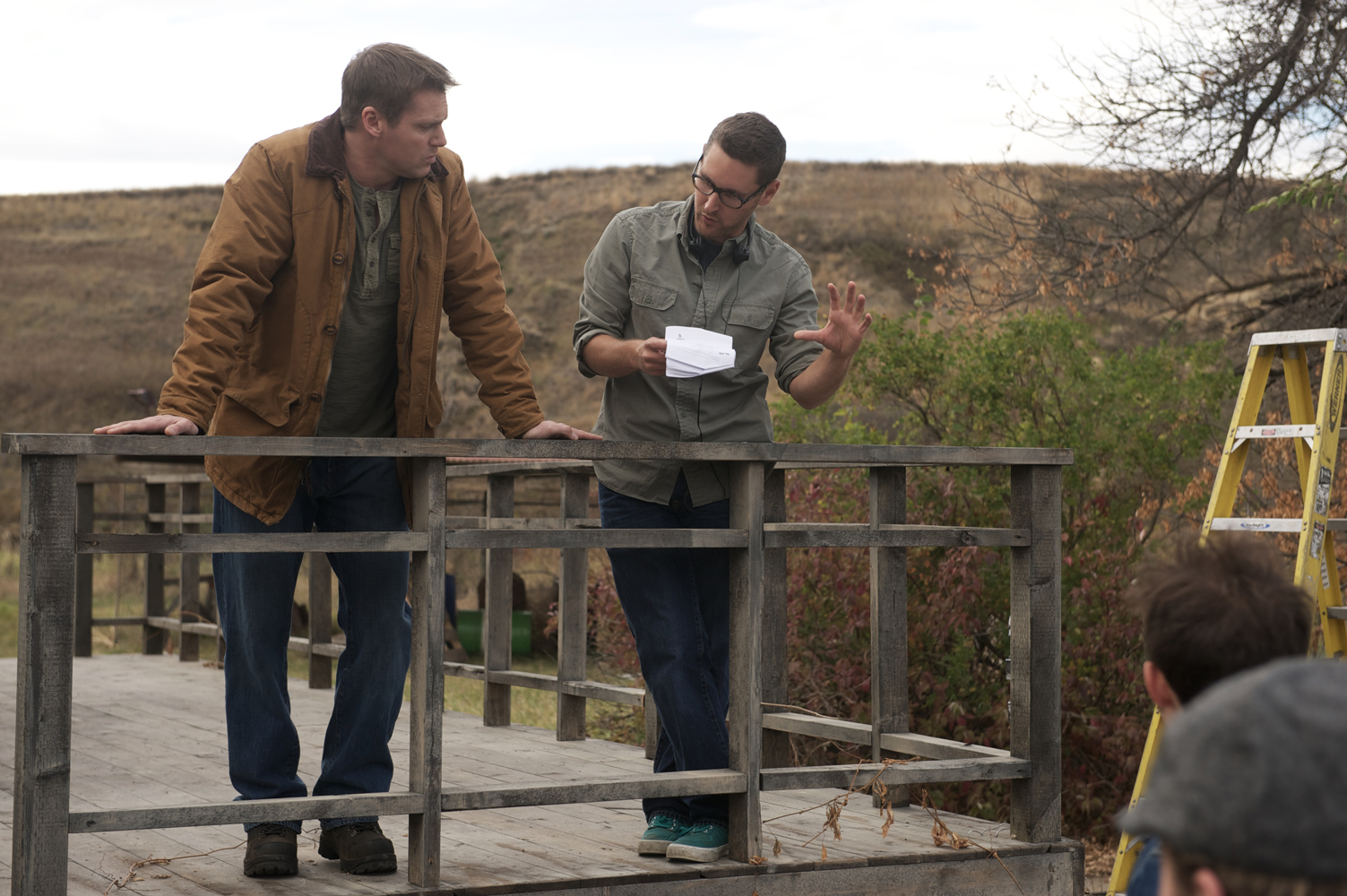 Michael Shanks and Lowell Dean on the set of 