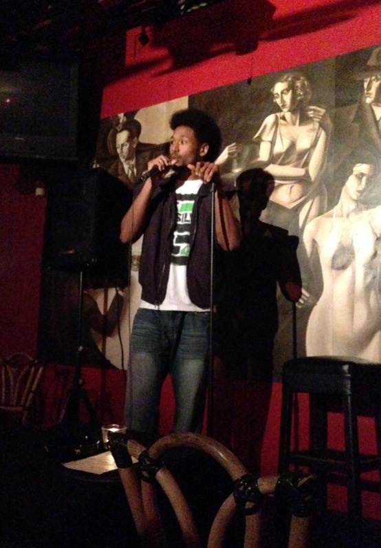Michael Hardy performing stand up comedy at Formosa Cafe in West Hollywood.