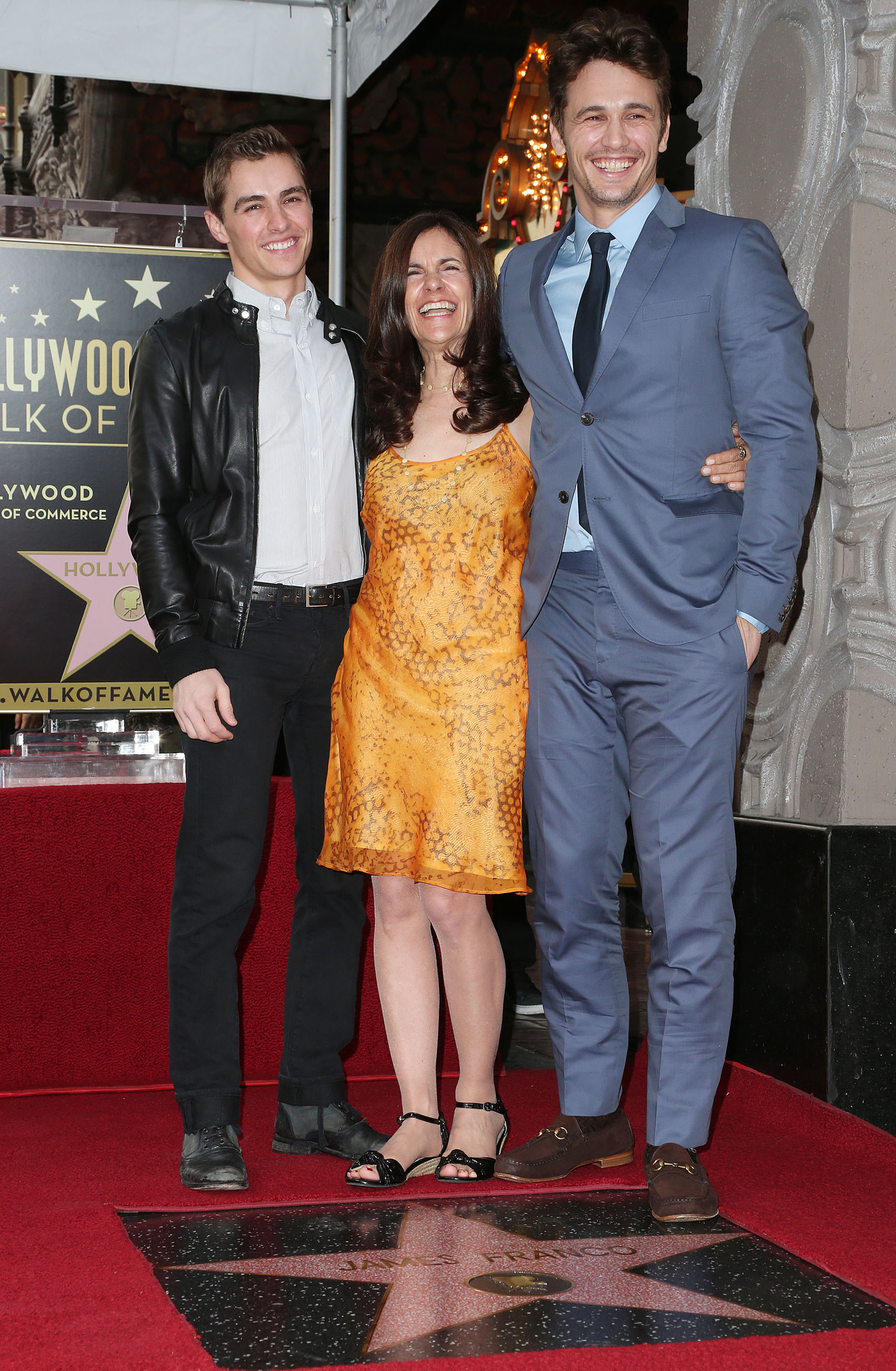 Actor James Franco (R) is honored on The Hollywood Walk Of Fame, with his family attending the installation ceremony on March 7, 2013 in Hollywood, California.