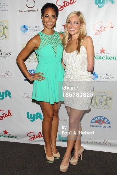 Reality TV personalities Leslie A. Hughes and Sarah Herron arrive at the 2nd Annual Chris4Life Celebrity Auction at SLS Hotel on April 5, 2013 in Beverly Hills, California.