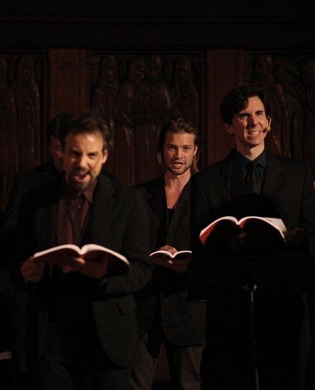 Staged reading of Jekyll & Hyde in New York City, 2009, with Richard Binder and Brandon Ruckdashel