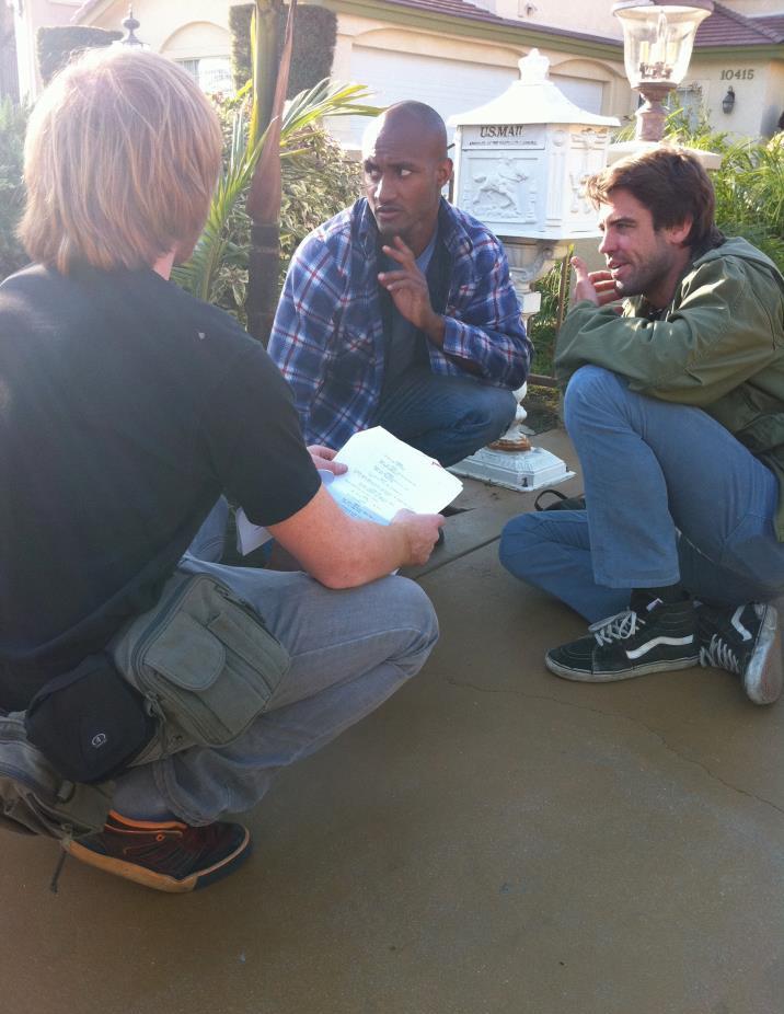 Eric, Kristofer and Mitch on set of Wave Goodbye