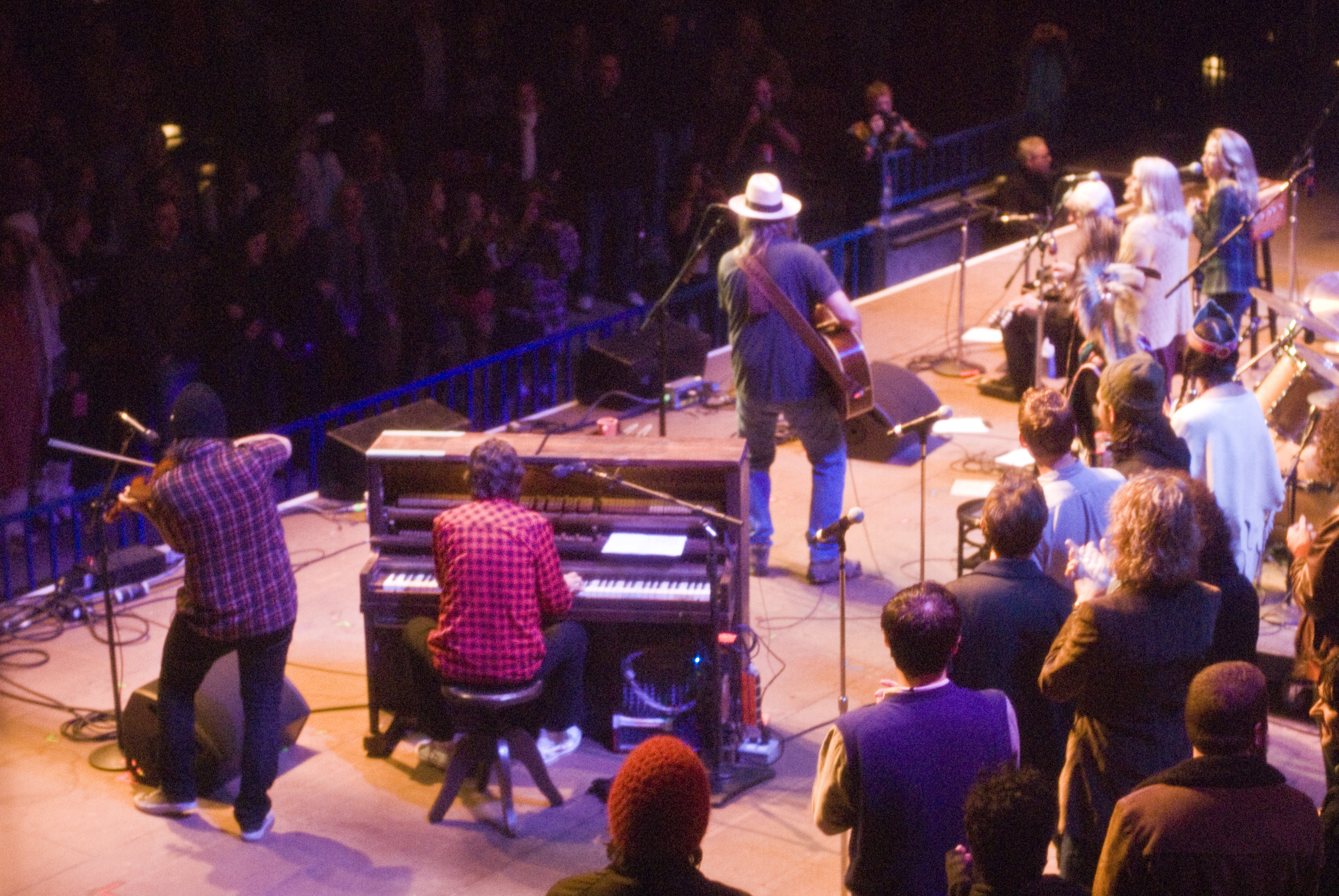 Davide Rossi performing with Neil Young at the Bridge School Benefit, Mountain View, California, October 2009.