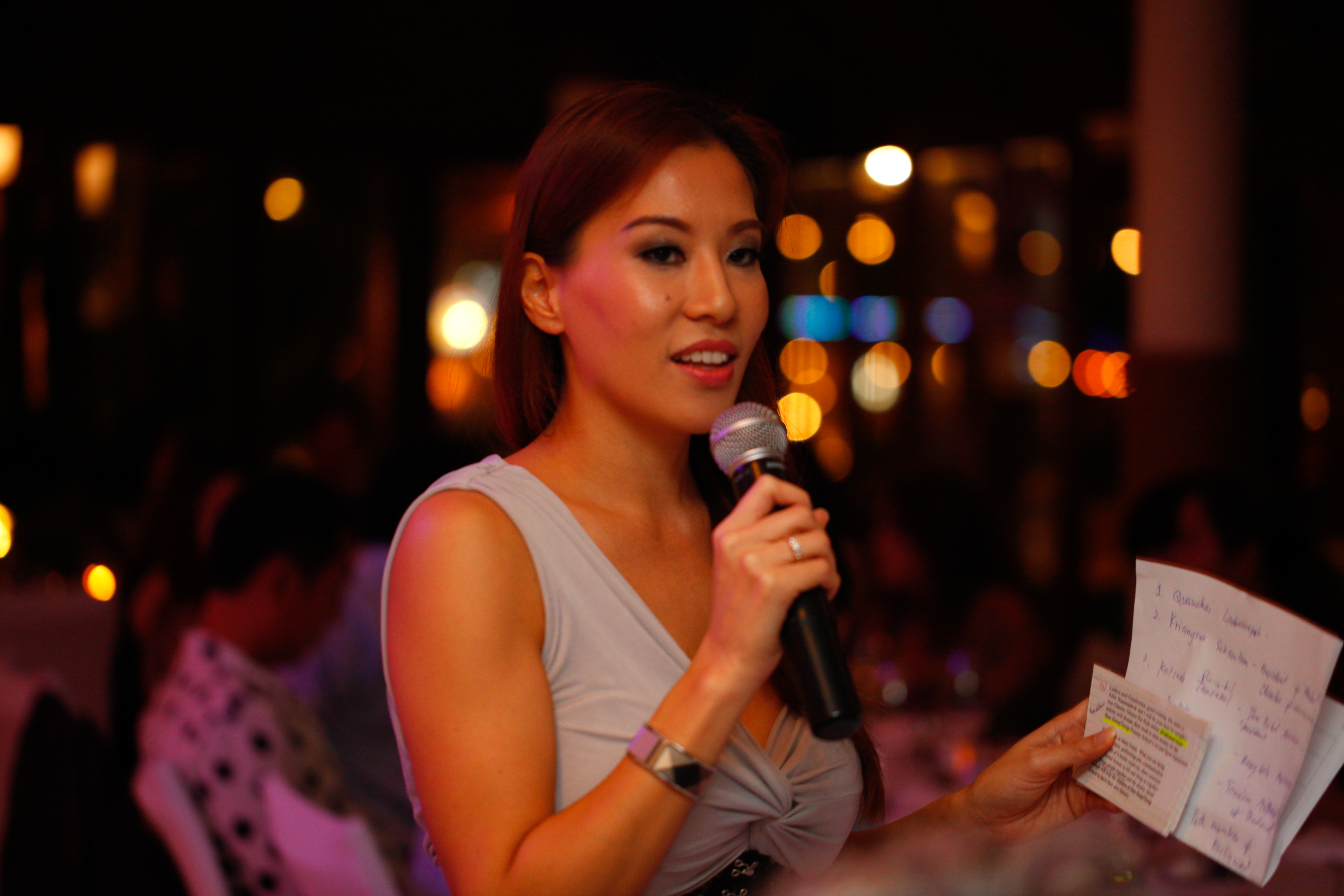 Bilingual host for the Art Charity Dinner at Boathouse and we raised over B200,000 for Ban BanThong School for their Art/Sport Equipment.