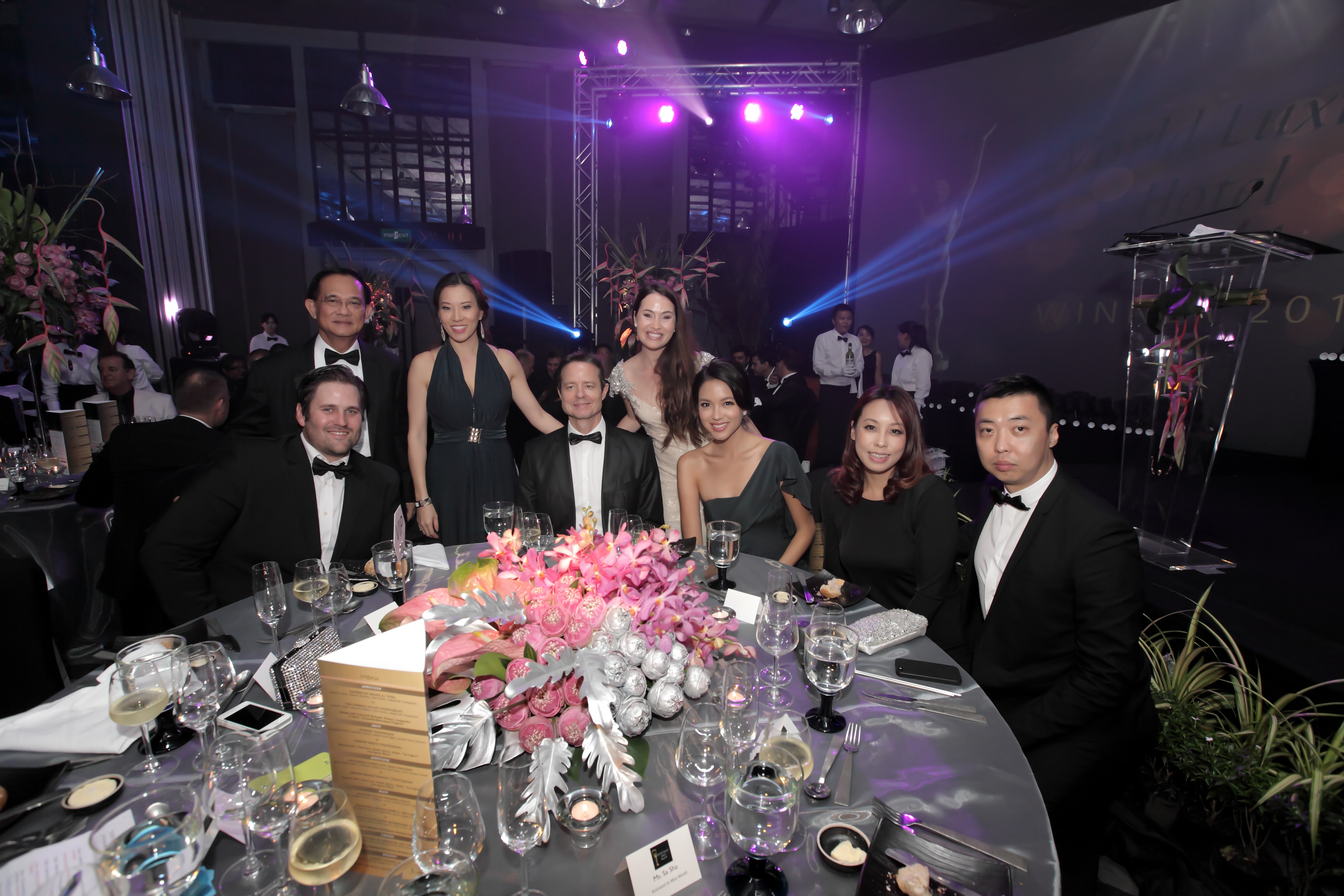 From left standing: TAT Governor Suraphon Svetasreni, International TV Host Able Wanamakok, Director of WLHA Marinique de Wet. From left sitting: husband of Marinique, Chris Oakes, GM of Indigo Pearl, 57th Miss World & Actress Zhang Zilin,Sasha, and Mon