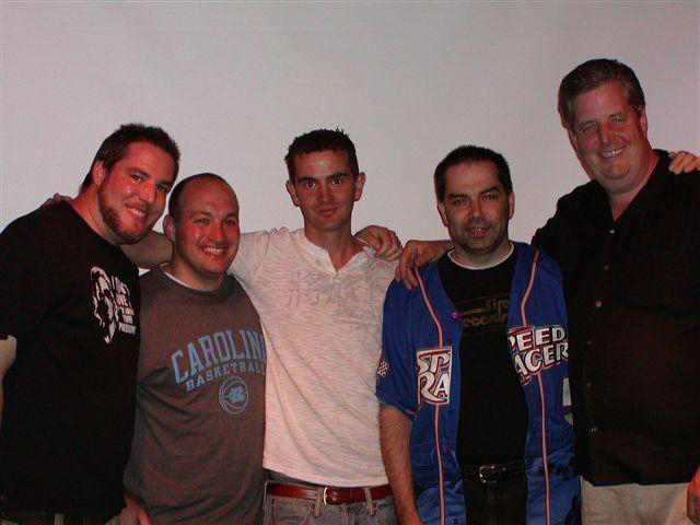 (Right to Left) director John C. Hunt, Sound Man Mike, executive producers Kevin Lapsley and Canz, and radio personality R. James Ippoliti at a screening for, The Last One..?