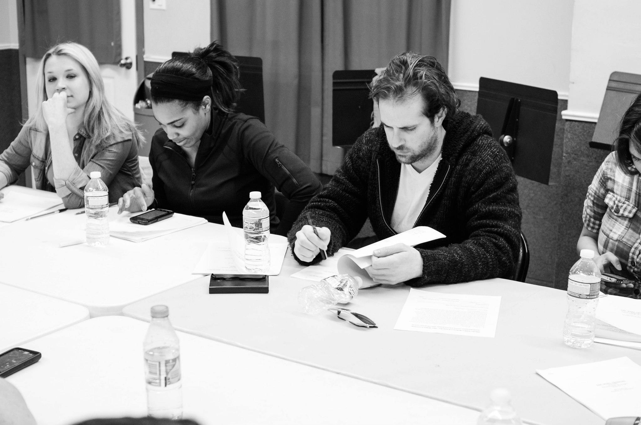 Tom Frank at table read for the Wino Crossing