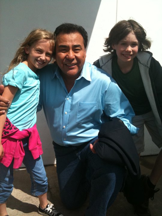 Jaden Roberts with John Quinones on the set of Primetime, What Would You Do?