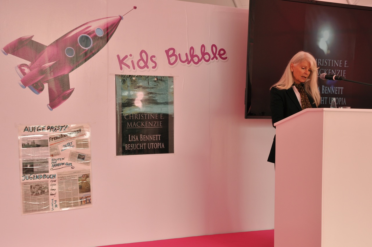 Reading to a tent filled with attentive young people at the Frankfurt International Book Fair...October 2013