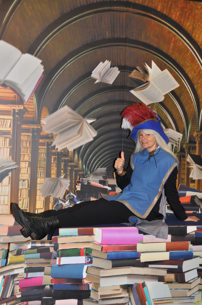 Flying books all around...but I'm sitting down