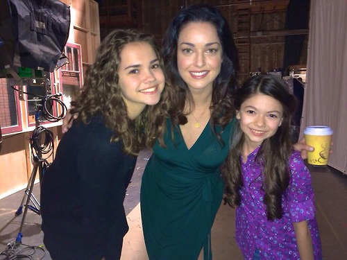 Nikki Hahn behind the scenes of The Fosters with Maia Mitchell and Sadie Alexadru - 2013 Role 