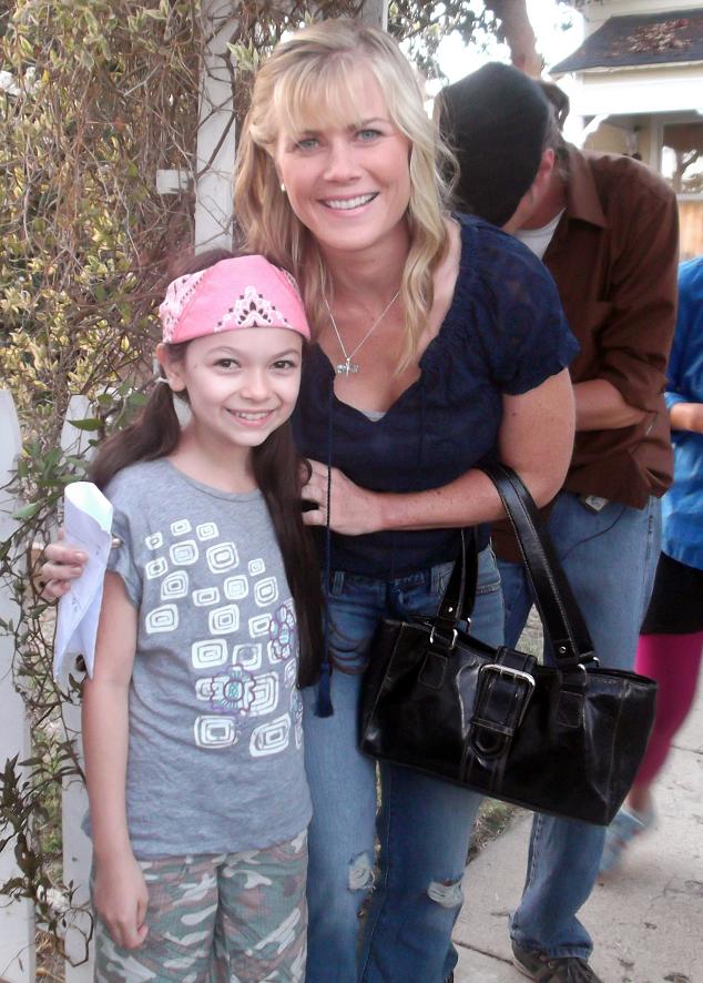 Nikki and Allison Sweeney on set of Two In for Hallmark
