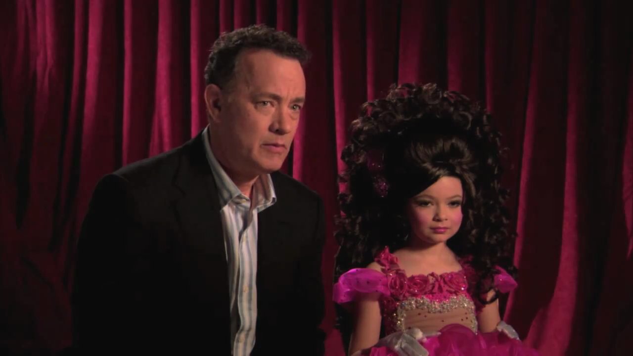 Nikki Hahn and Tom Hanks on set of Toddlers & Tiaras skit for Jimmy Kimmel - 2011