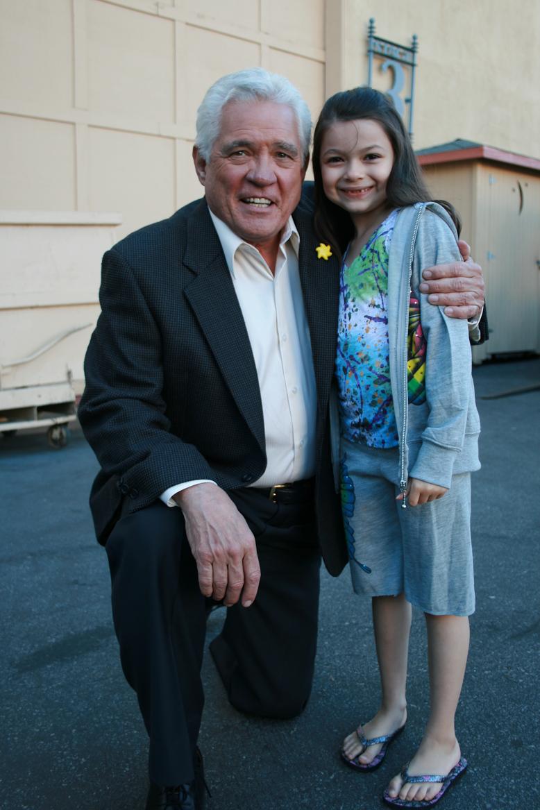 Nikki Hahn with G.W Bailey on set of The Closer 2010