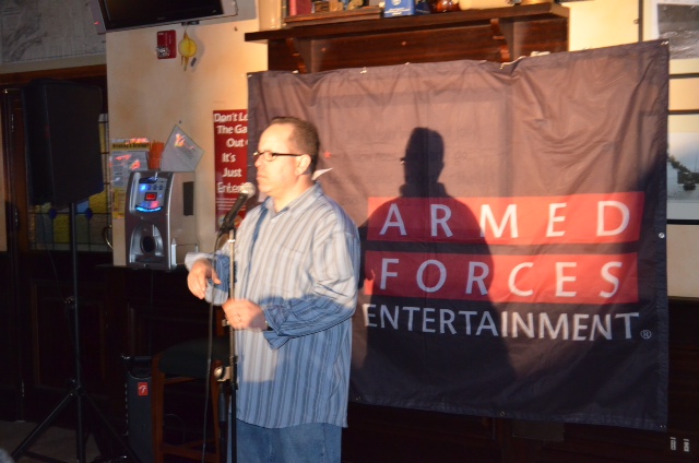 Performing for the Military in May 2013 as member of Don Barnhart's Comedy All Stars