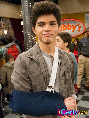 Chase on set of iCarly's 