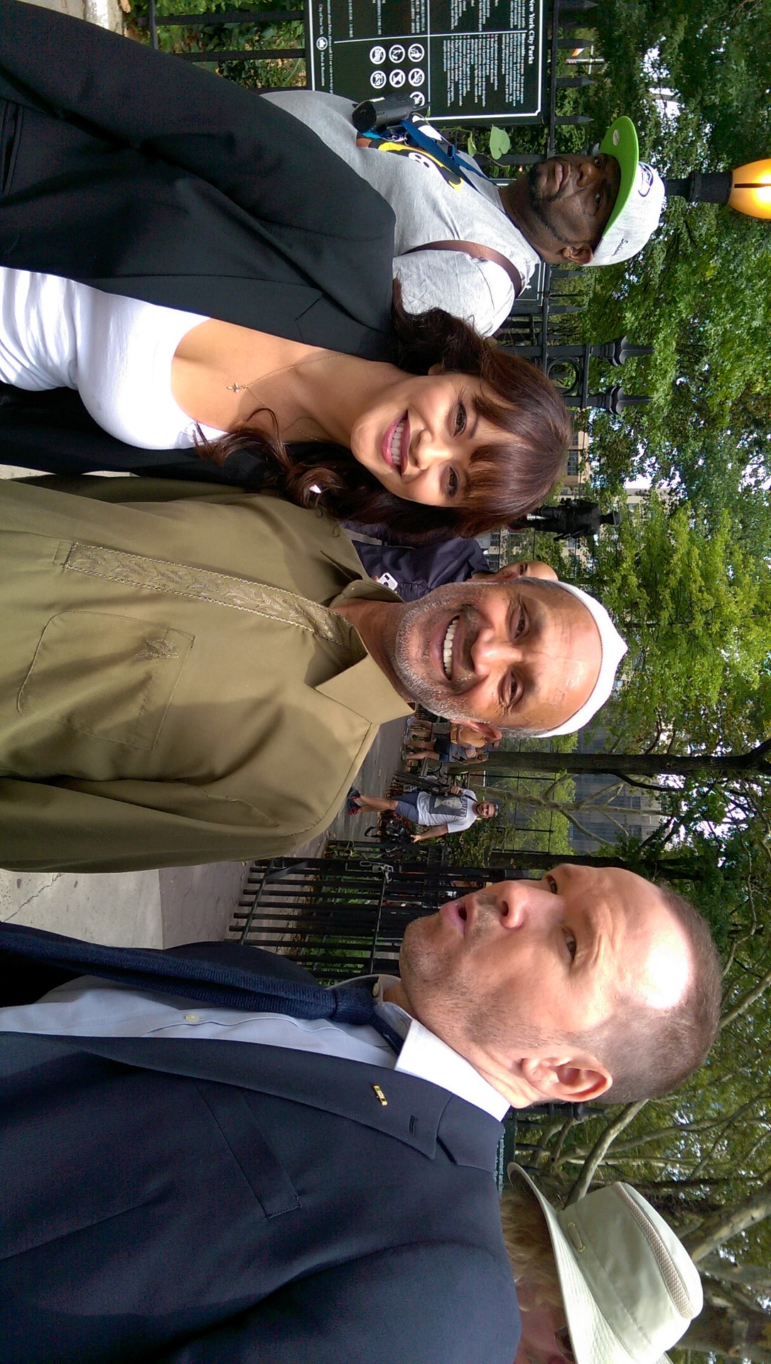 On the set of Blue Bloods with Marisa Ramirez and Donnie Wahlberg