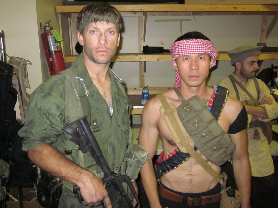 Thom Tran with friend Joe Anderson, dressed up as their avatar characters from 