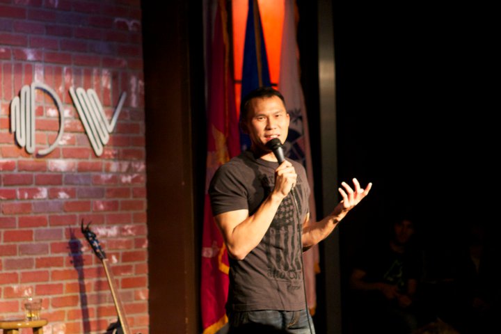 On stage at the Hollywood Improv with the GIs of Comedy Tour