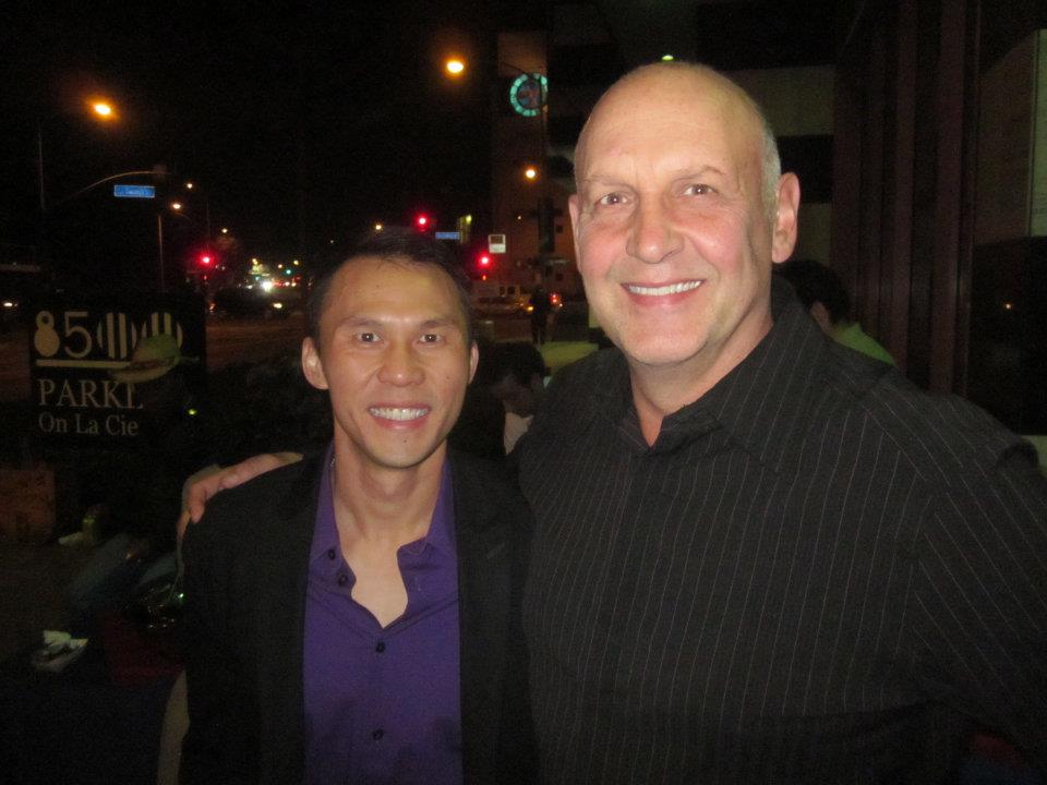 Thom Tran with Nick Searcy from FX's 