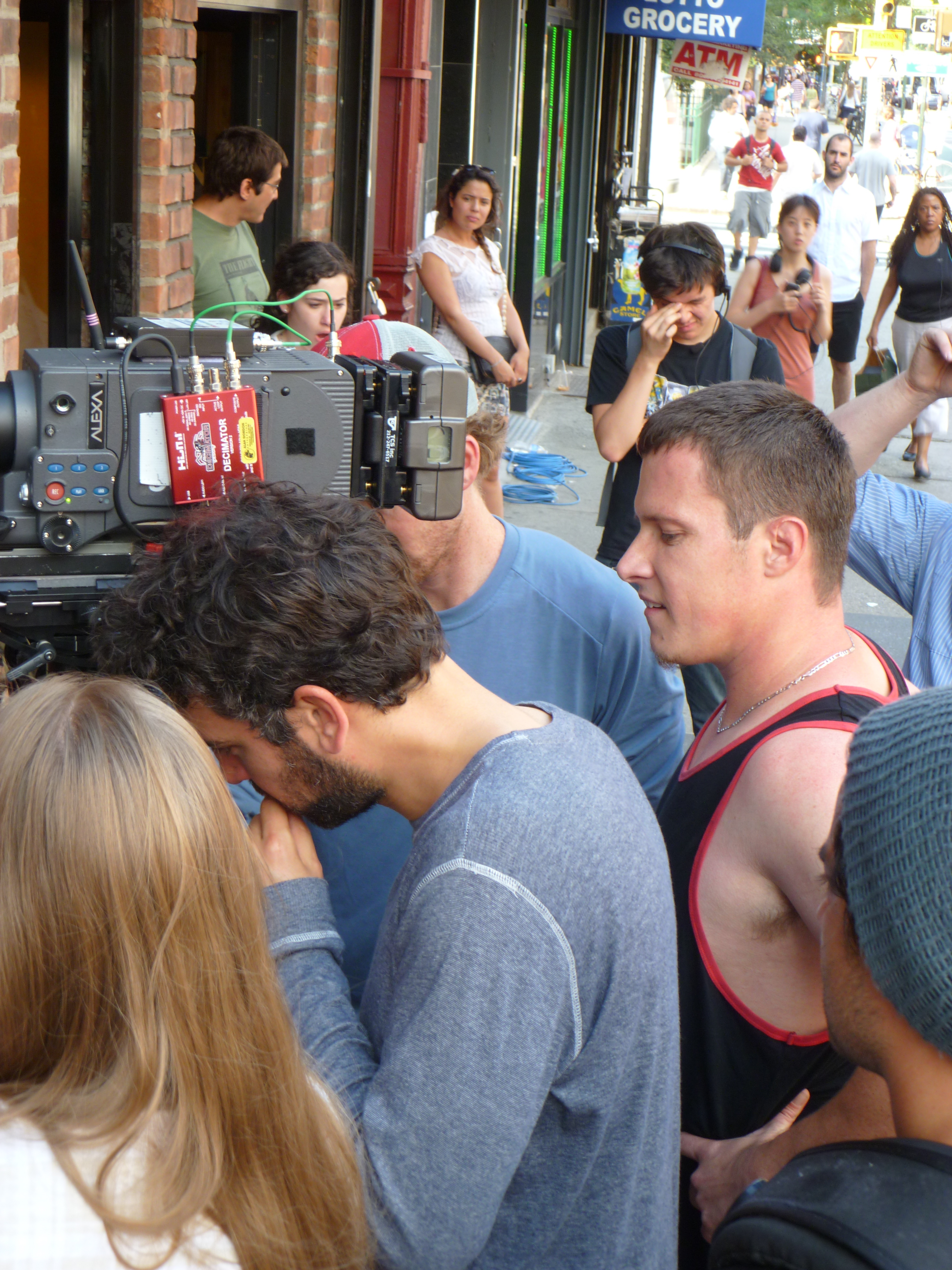 Director Josh Radnor and Travis A. McAfee on location filming Liberal Arts. (2012)