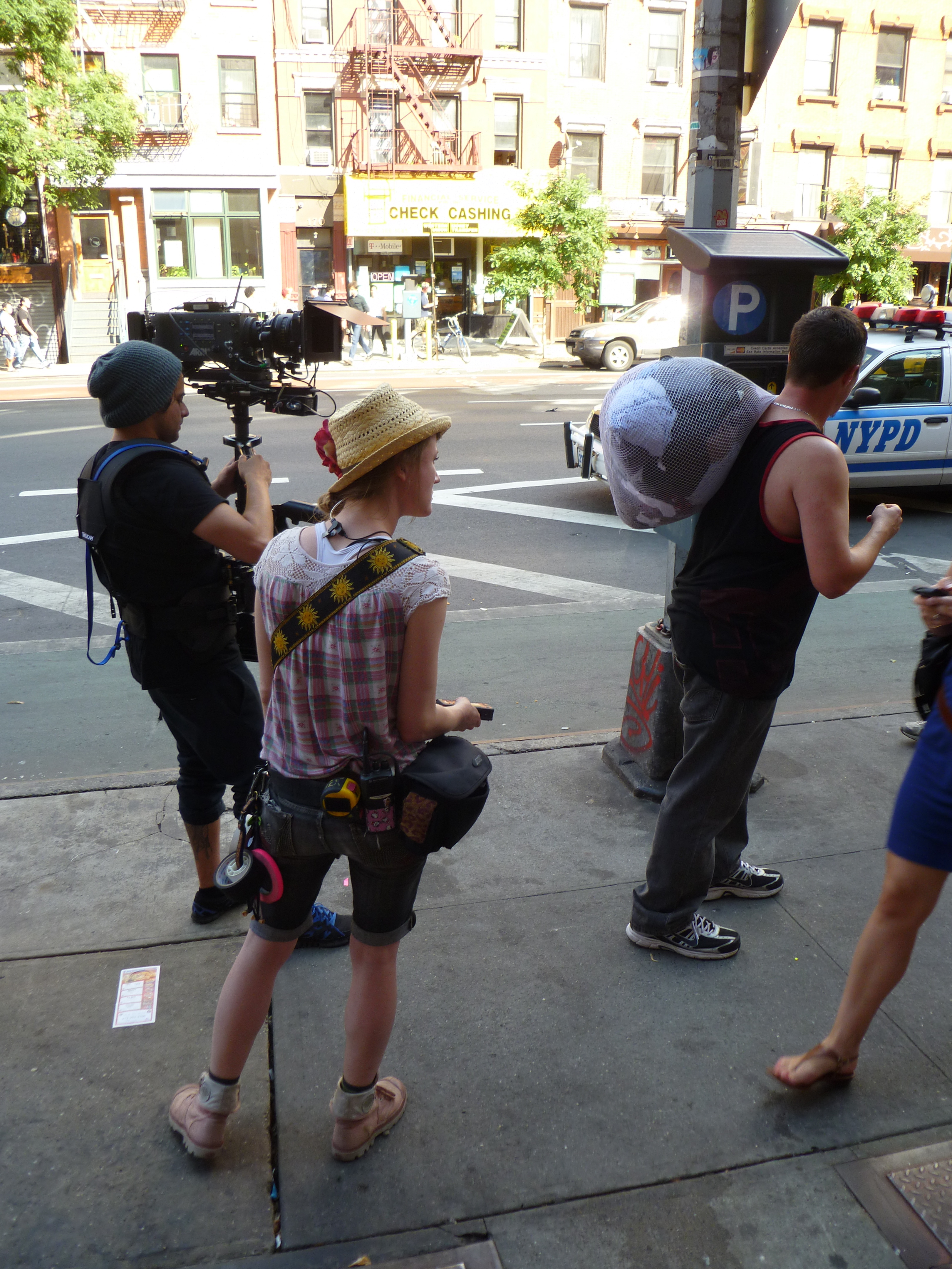 Travis A. McAfee on location filmimg Liberal Arts in Manhattan New York. (2012)