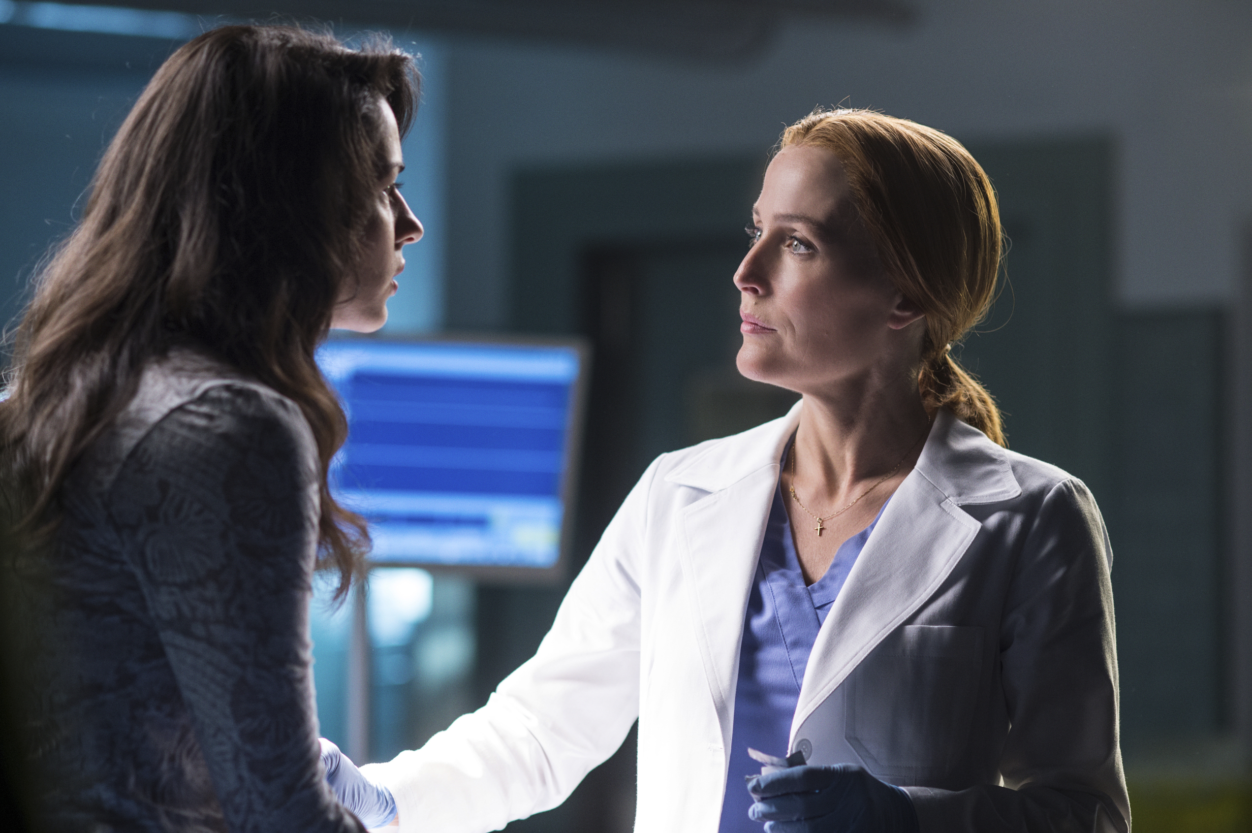 Still of Gillian Anderson and Annet Mahendru in The X-Files (2016)