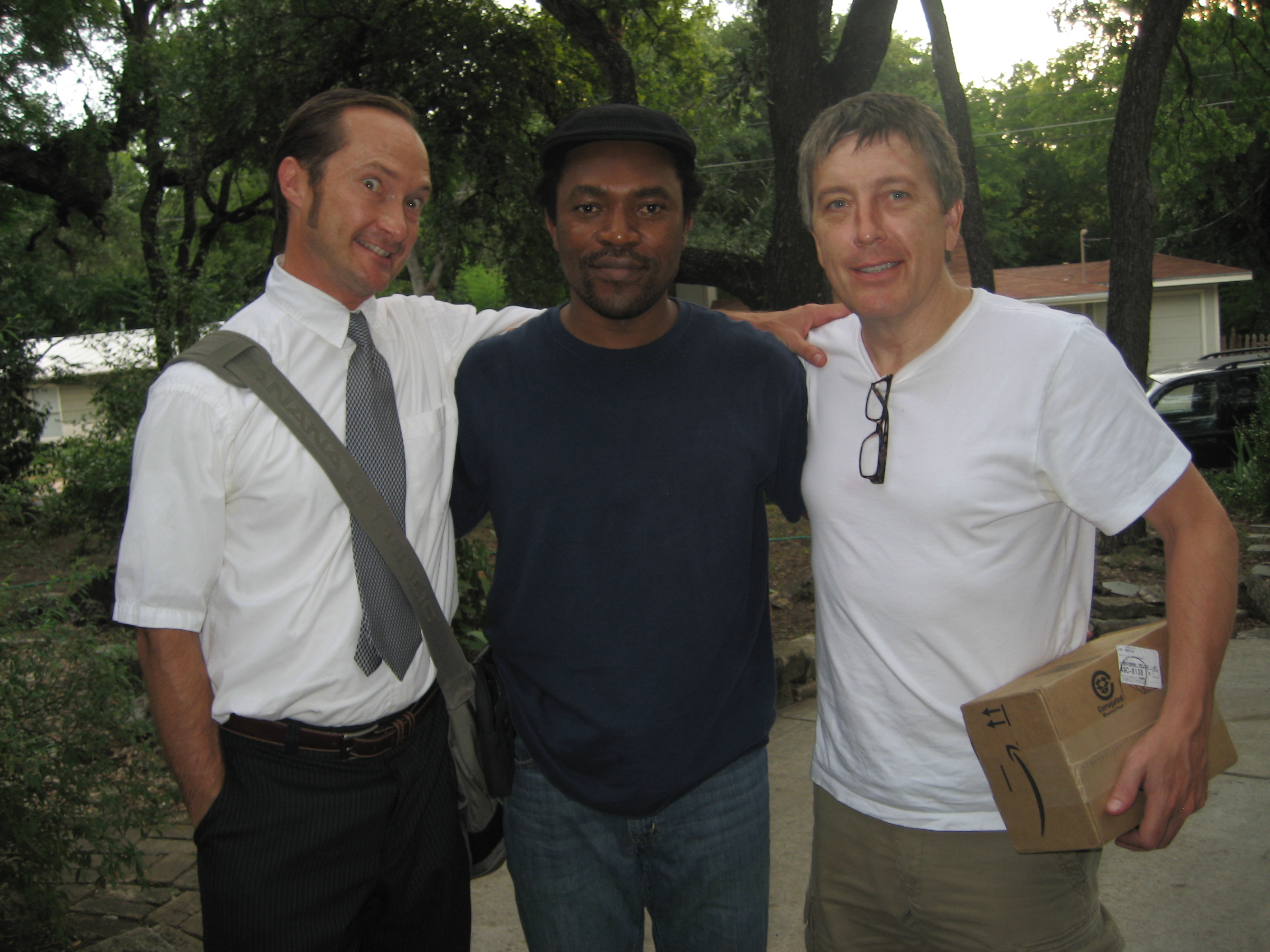 Mike Wilson, Dee Asaah and Peter Marquardt on the set of Gillespie.