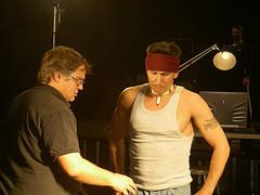 Tim Prokop and Snake Blocker on the set of Deadliest Warrior - 2008