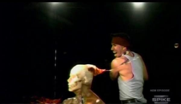 Snake Blocker on the set of Deadliest Warrior - 2008