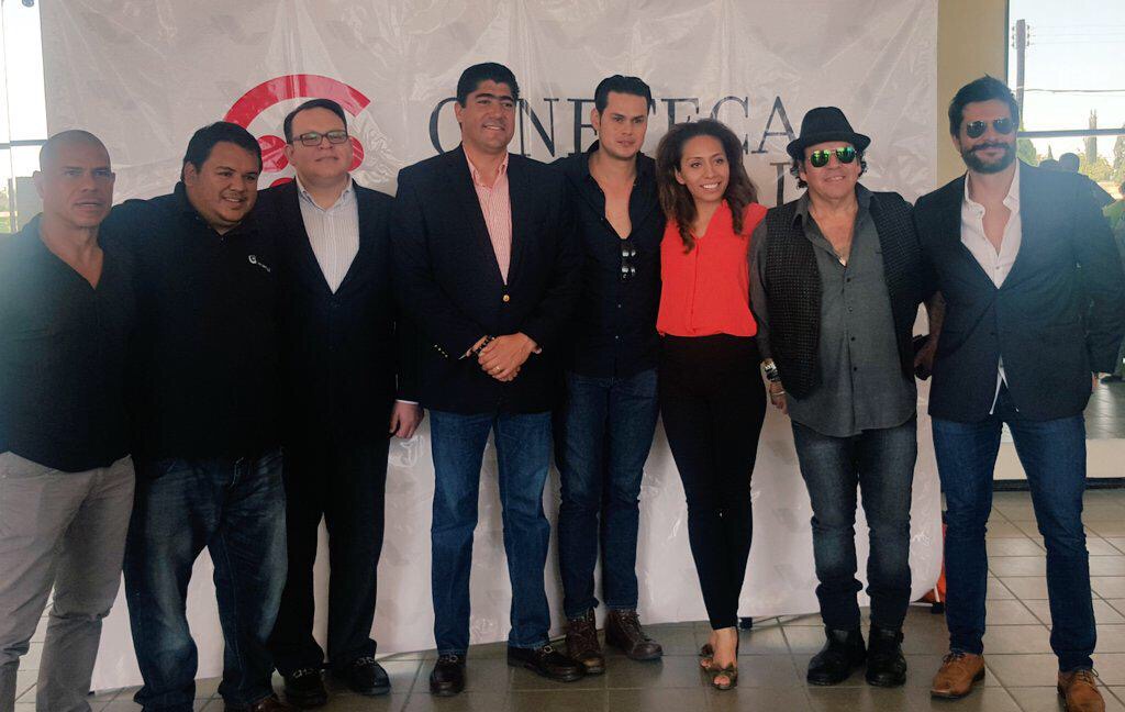 At the inauguration of the art cinema, the Cineteca, extension Camargo, Chih. Mex. with Jorge Becerril, Mike Tena, Rene Pereyra and Marcelo Córdoba.