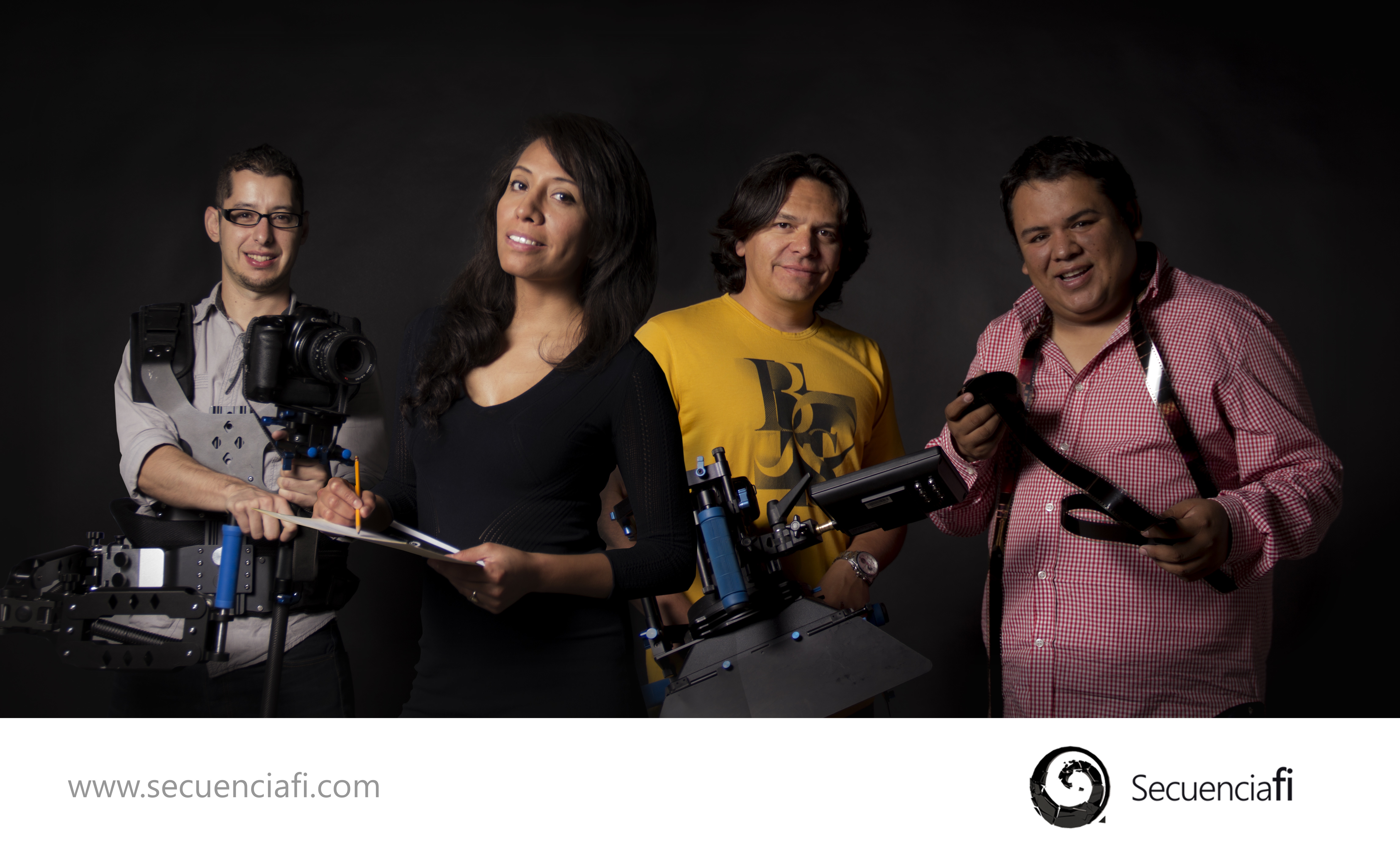 SecuenciaFi leading production team: from the left, Angel Chacon, Isis Kiwen, Hector Lozoya & Jairo Sifuentes.