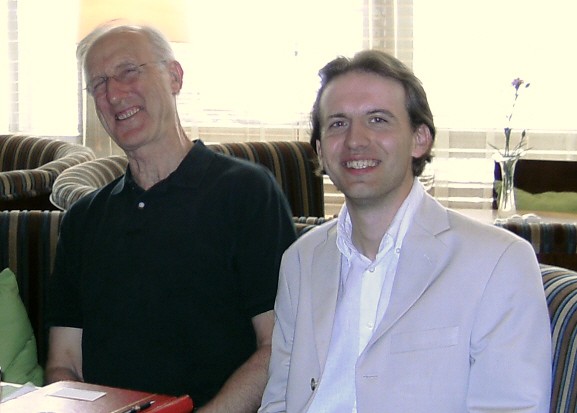 Joking with James Cromwell