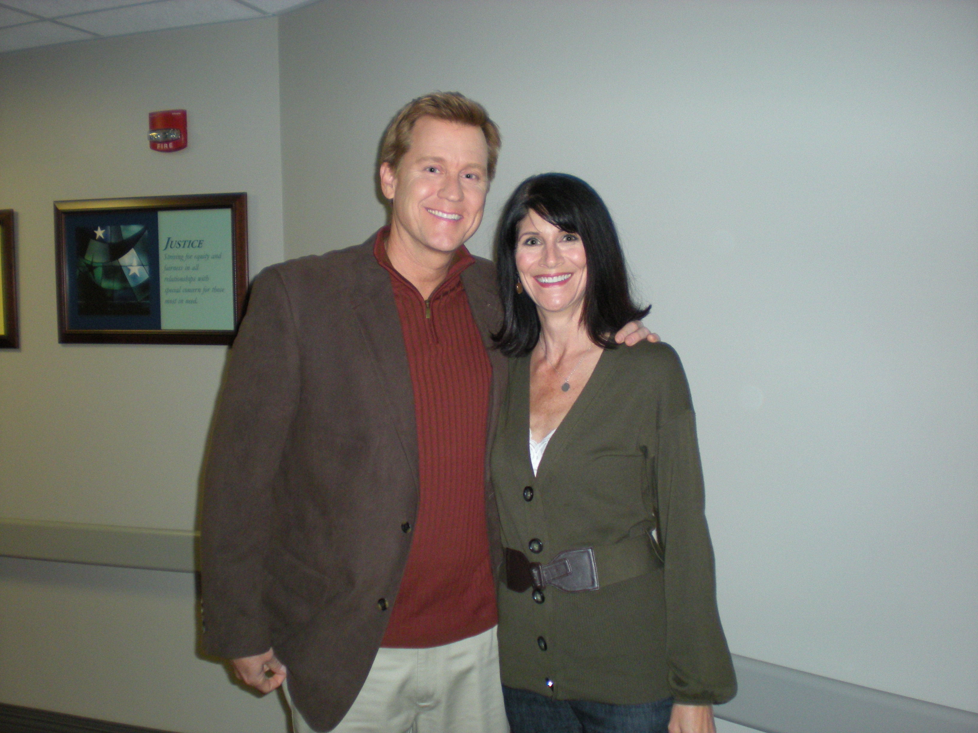 Patrick Kirton and Cindi Woods on the set of 