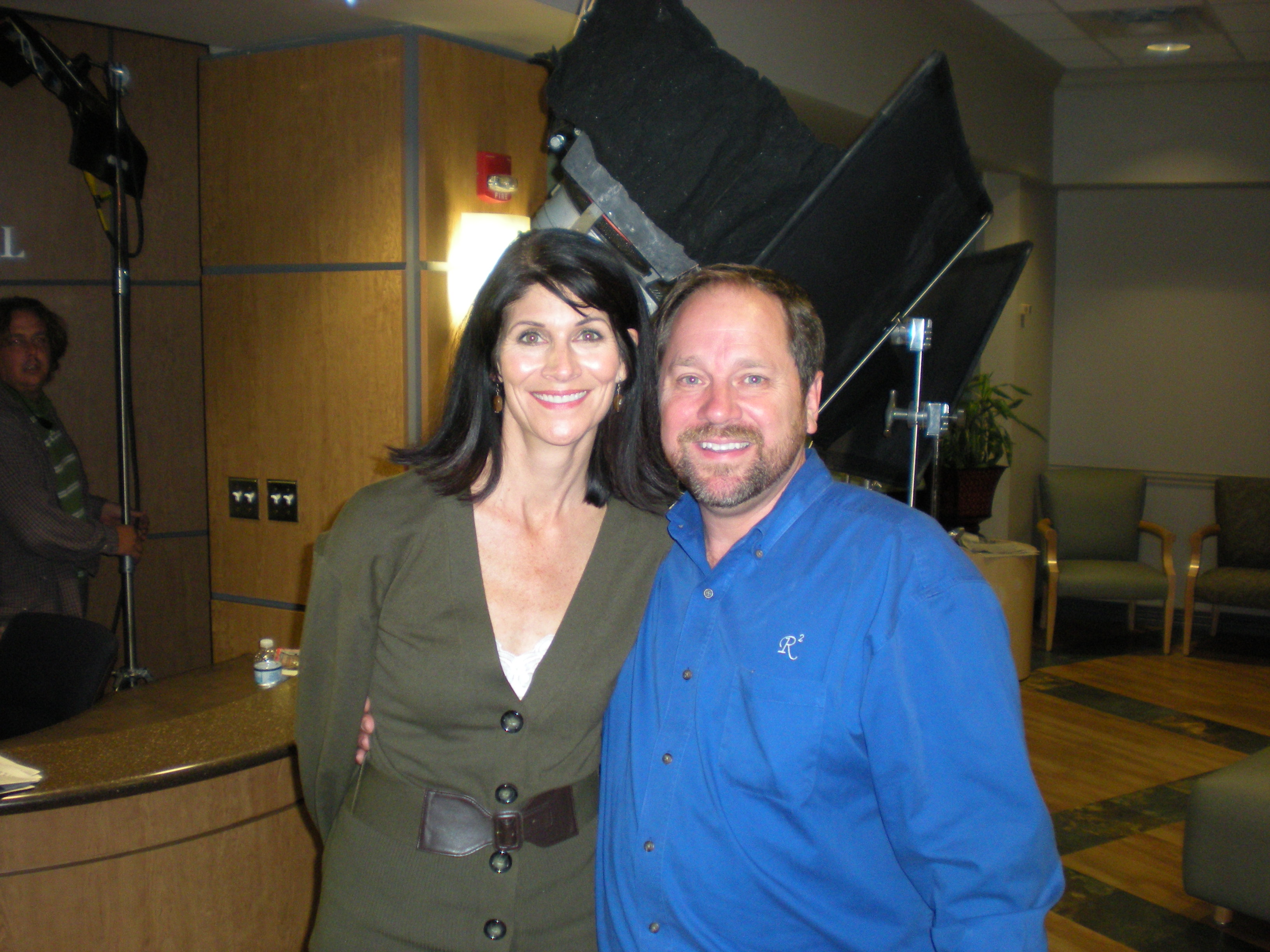 Cindi Woods with director, Rodney Ray, on the set of 