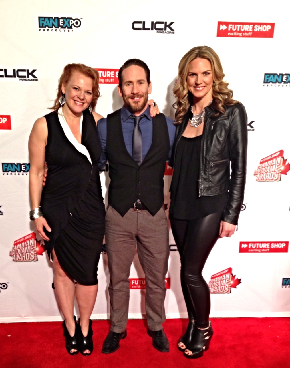Paula Jean Hixon, Neil Napier and Kate Drummond at the Canadian Video Game Awards