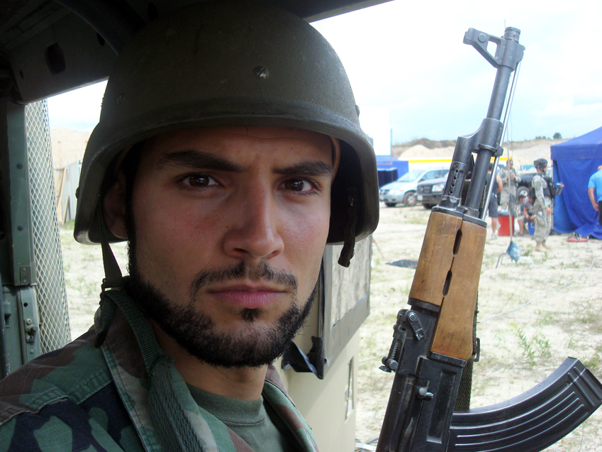 Samy Osman on set of WIT Force as Solider Ali - August 2010