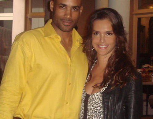 Boris Kodjoe and Camila Alves filming 'The Confidant', Los Angeles 2009