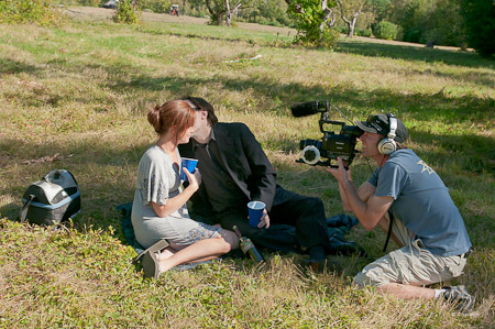 Jamie shooting a scene for his new film 