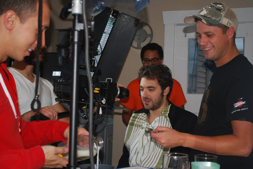 Production still of Tim Rockey, Daniel Schubert & Matt Hamilton on the set of The Perfect Proposal